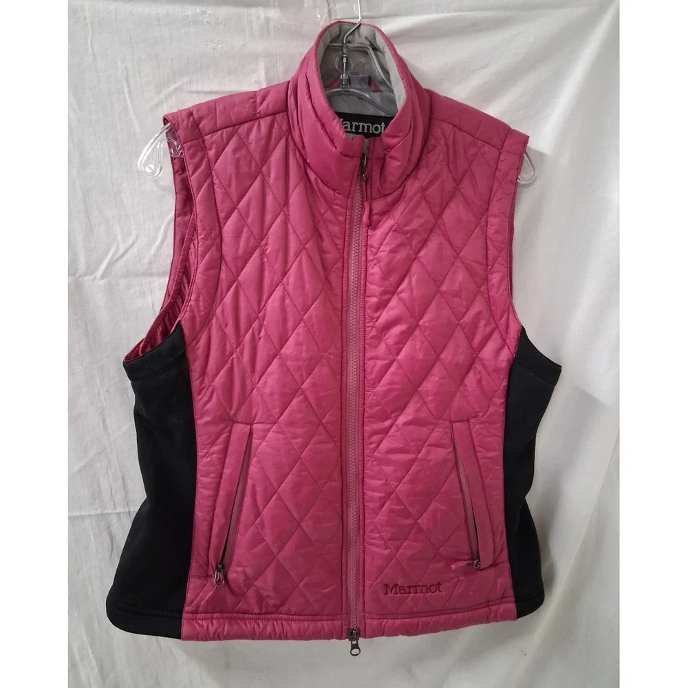 MARMOT Women's Quilted‎ Insulated Vest Pink Black Size M Like New
